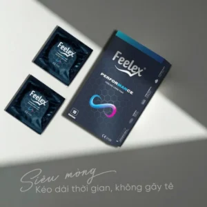 Bao Cao Su Siêu Mỏng, Kéo Dài Thời Gian, Nhiều Gel Hương Vani Feelex Performance 10 Chiếc