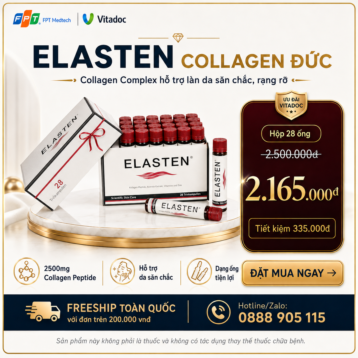Voucher ưu đãi ELASTEN COLLAGEN ĐỨC