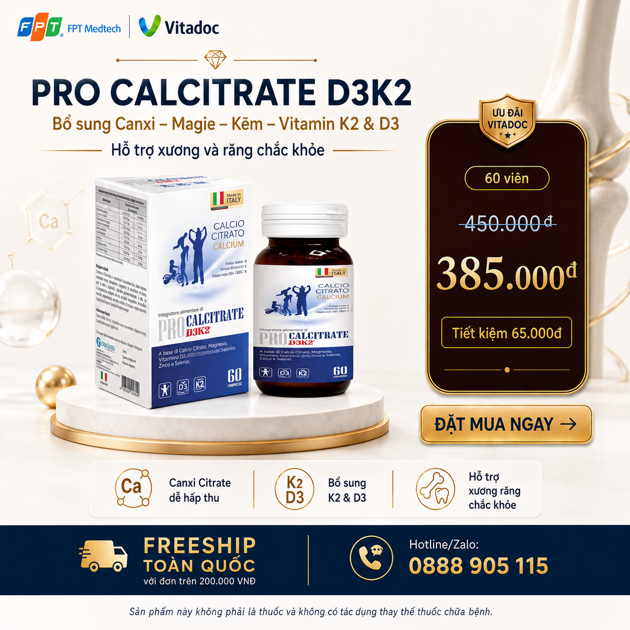 Voucher ưu đãi PROCALCITRATE D3K2