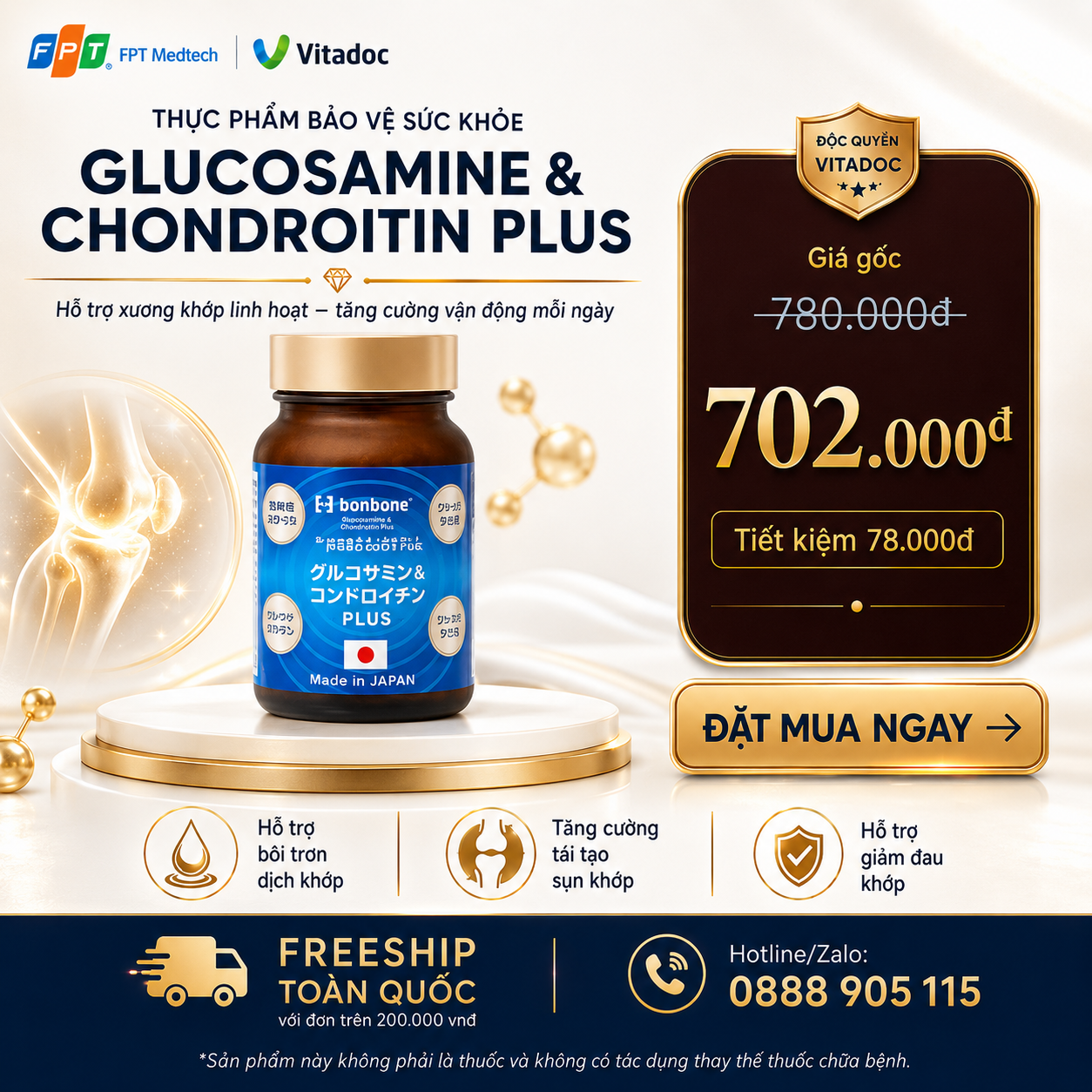 Voucher ưu đãi GLUCOSAMINE & CHONDROITIN PLUS