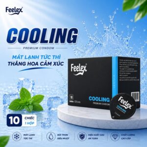 Bao Cao Su Siêu Mỏng, Nhiều Gel, Mát Lạnh Feelex Cooling 10 Chiếc