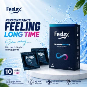 Bao Cao Su Siêu Mỏng, Kéo Dài Thời Gian, Nhiều Gel Hương Vani Feelex Performance 10 Chiếc - Ảnh 3