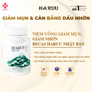 Viên Uống Giảm Mụn, Giảm Viêm, Kiềm Dầu Haruu Becas 60 Viên