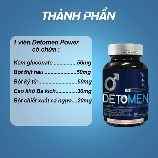 Viên Uống Bổ Sung Kẽm, Hàu Tăng Testosterone Và Cải Thiện Tinh Trùng Cho Nam Detomen Power 30 Viên - Ảnh 3