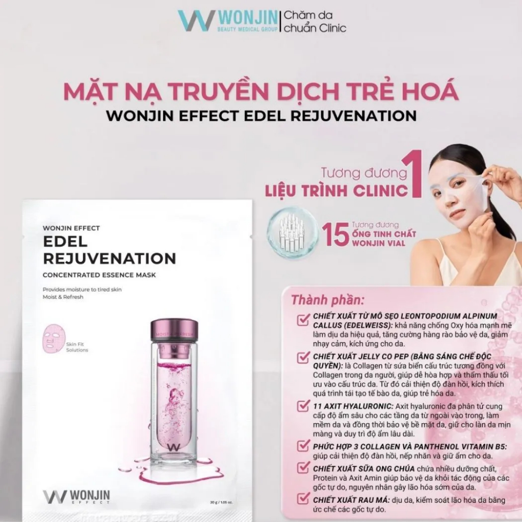 Hộp 10 Mặt nạ tăng sinh collagen cấp tốc Dr Wonjin Instant Repair Triple Peptide Wrinkle Solution 30ML - Ảnh 2