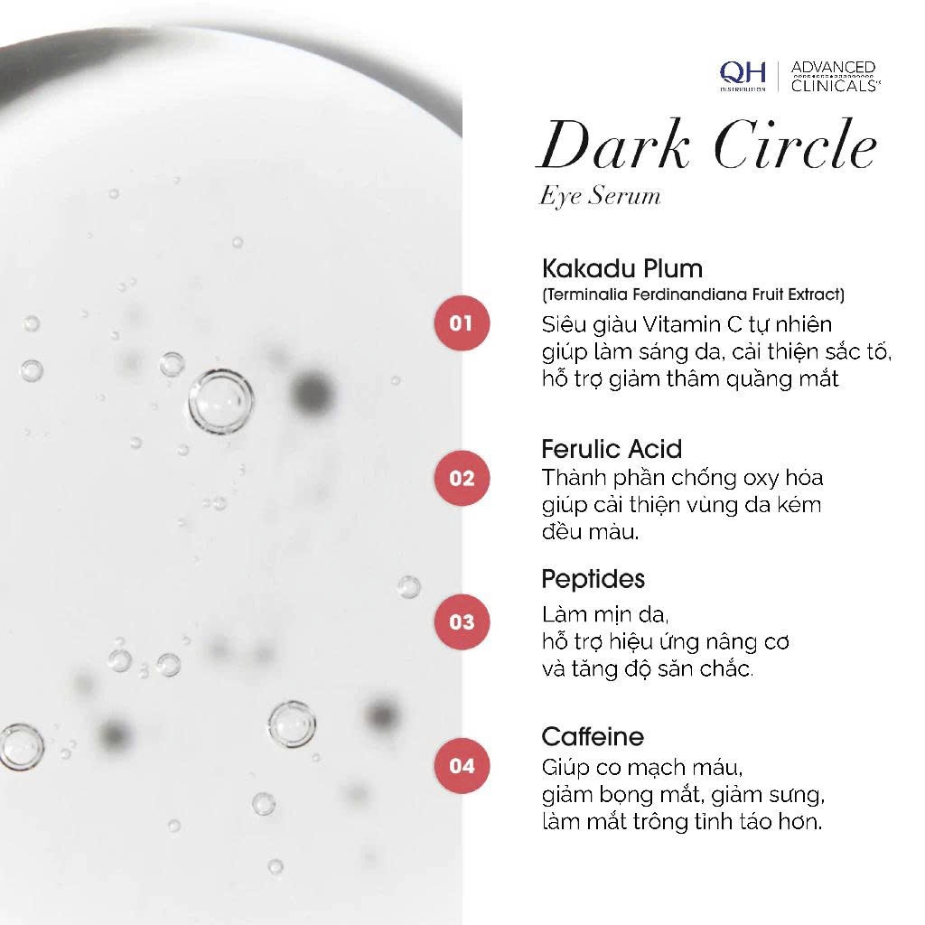 Serum Dưỡng Ẩm, Giảm Quầng Thâm Mắt Advanced Clinicals Dark Circle Eye Serum 52ML - Ảnh 2