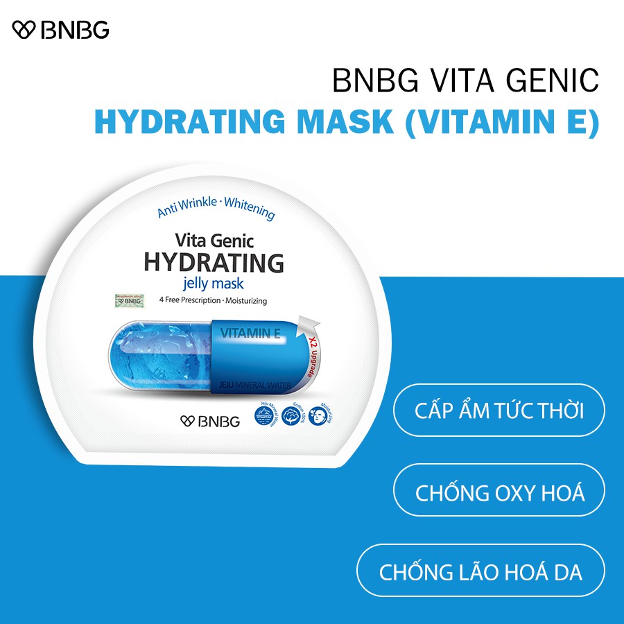 Hộp 10 Mặt Nạ BNBG Vitamin E Dưỡng Ẩm Da Vita Genic Hydrating Jelly Mask 30ML - Ảnh 2