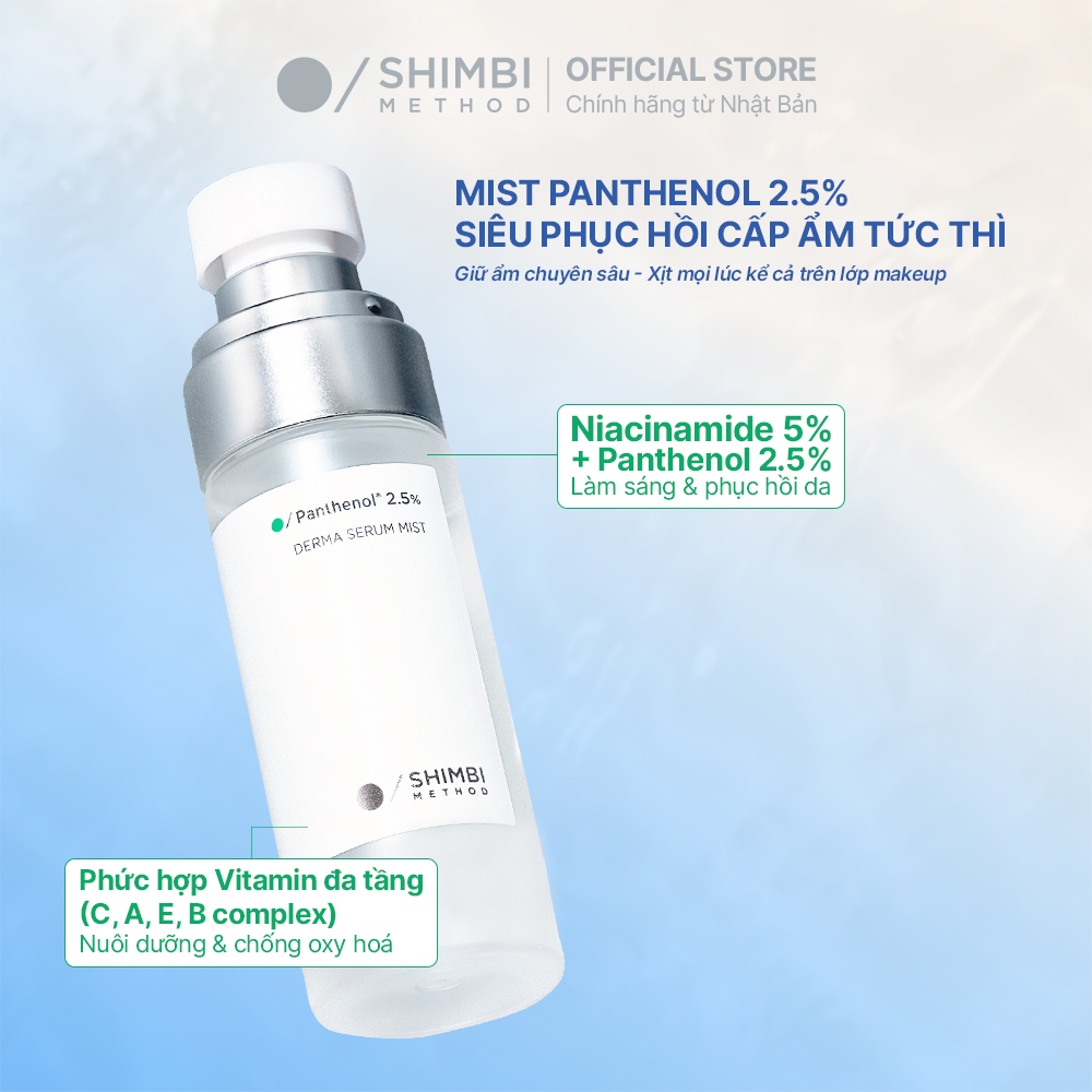 Tinh Chất Cấp Ẩm Dạng Xịt Shimbi Method Derma Serum Mist Panthenol 2.5% 50ML - Ảnh 2