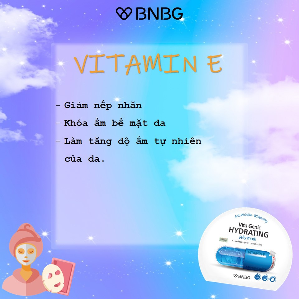 Hộp 10 Mặt Nạ BNBG Vitamin E Dưỡng Ẩm Da Vita Genic Hydrating Jelly Mask 30ML - Ảnh 8