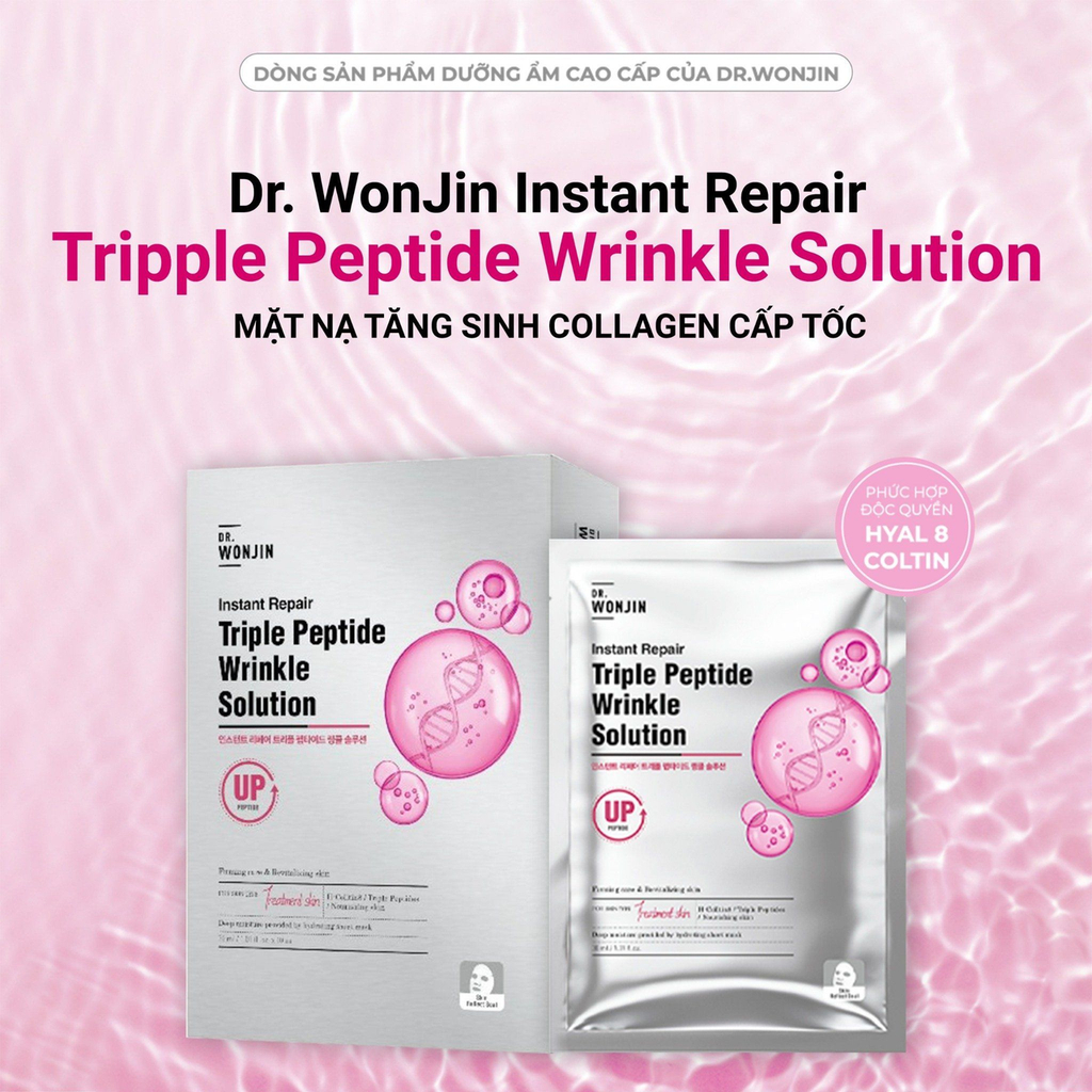 Hộp 10 Mặt nạ tăng sinh collagen cấp tốc Dr Wonjin Instant Repair Triple Peptide Wrinkle Solution 30ML - Ảnh 4
