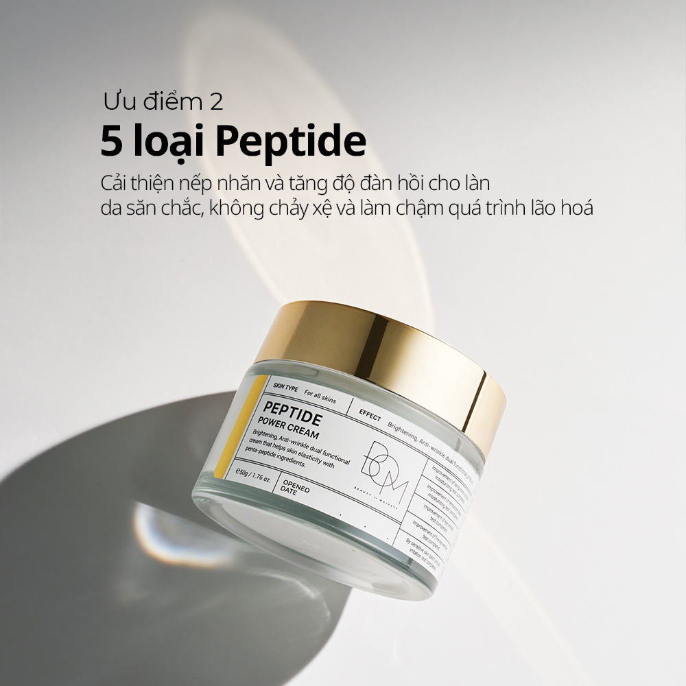 Kem Dưỡng Ẩm Làm Sáng, Làm Mờ Nếp Nhăn Bom Peptide Power Cream 50G - Ảnh 3