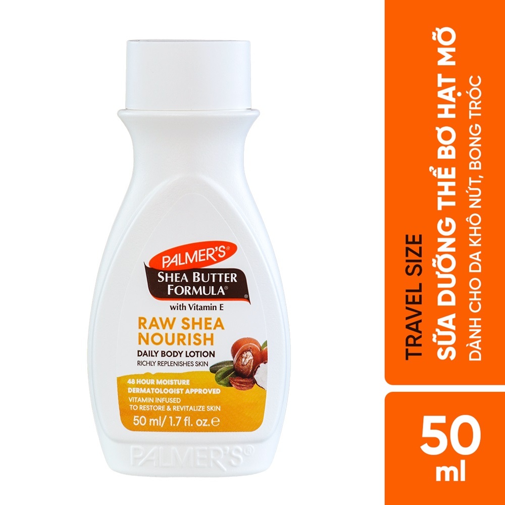 Sữa Dưỡng Thể Bơ Hạt Mỡ Palmer'S Shea Butter Formula With Vitamin E Raw Shea Nourish Daily Body Lotion 50ML - Ảnh 3