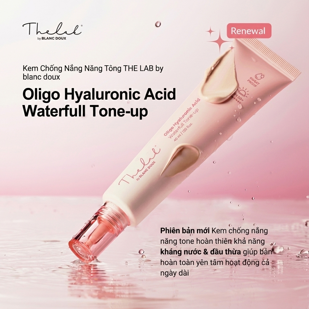 Kem Chống Nắng Nâng Tông The Lab By Blanc Doux Oligo Hyaluronic Acid Waterfull Tone-Up 40ML - Ảnh 7