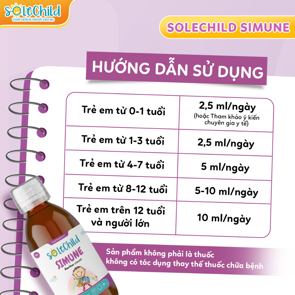 Tăng Đề Kháng Cho Bé SoleChild Simune 100ML - Ảnh 4