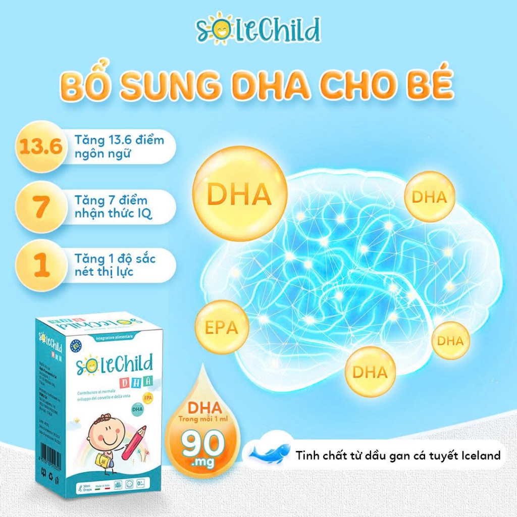 Bổ Sung DHA Cho Bé Dạng Nhỏ Giọt Solechild 30ML - Ảnh 3
