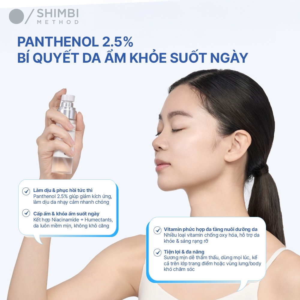 Tinh Chất Cấp Ẩm Dạng Xịt Shimbi Method Derma Serum Mist Panthenol 2.5% 50ML - Ảnh 7