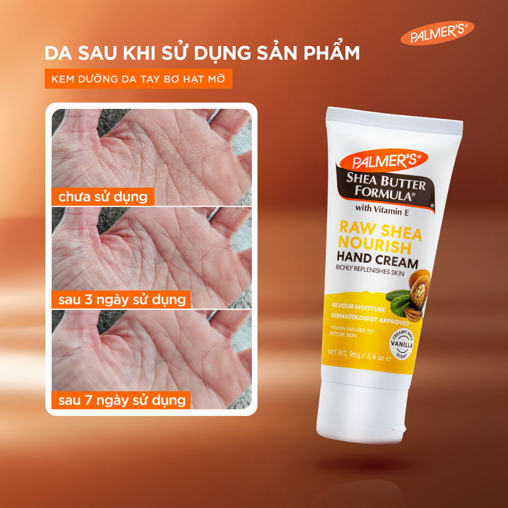Kem Dưỡng Tay Bơ Hạt Mỡ Chống Nhăn Palmer's Shea Butter Formula With Vitamin E Raw Shea Nourish Hand Cream - Ảnh 7