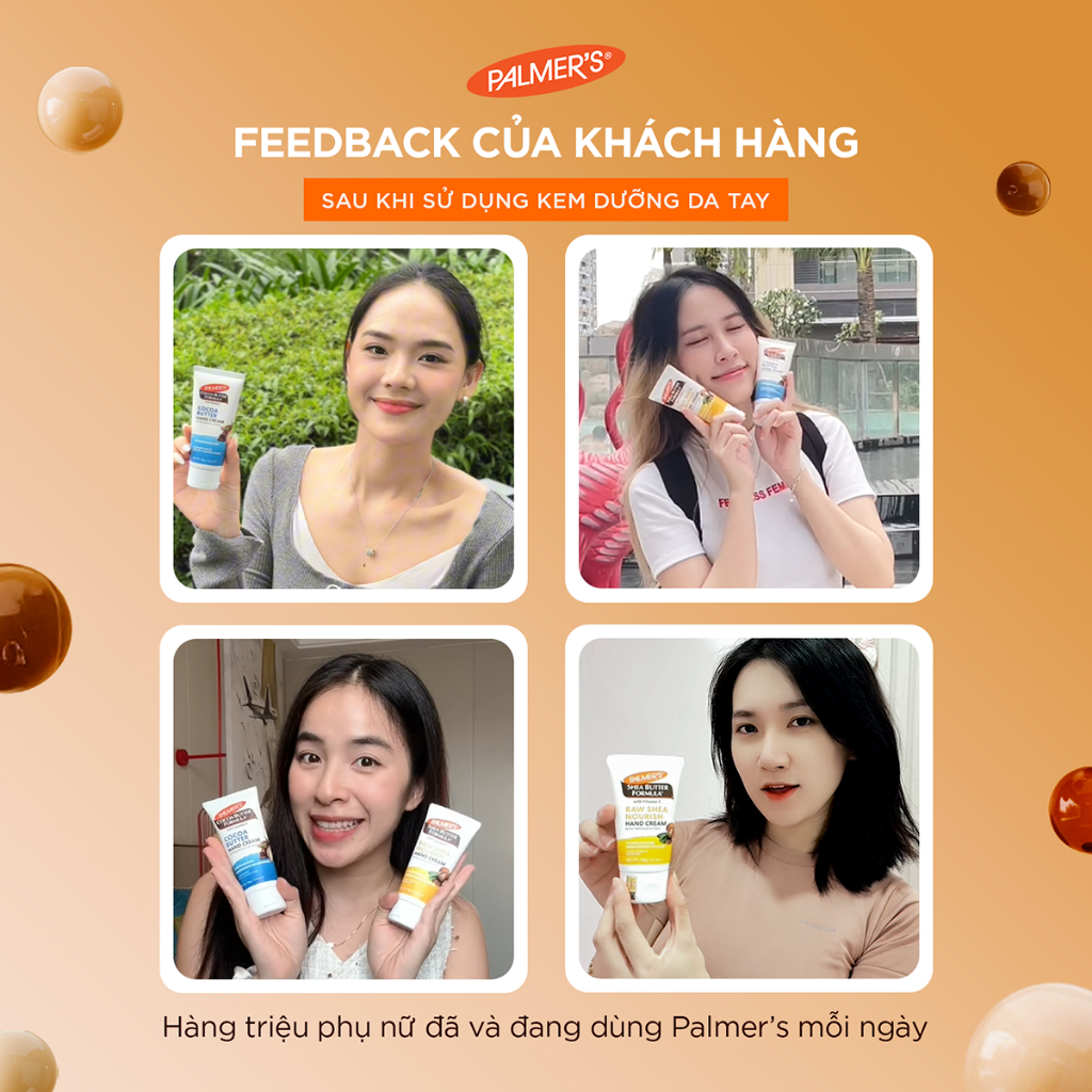 Kem Dưỡng Tay Bơ Hạt Mỡ Chống Nhăn Palmer's Shea Butter Formula With Vitamin E Raw Shea Nourish Hand Cream - Ảnh 8