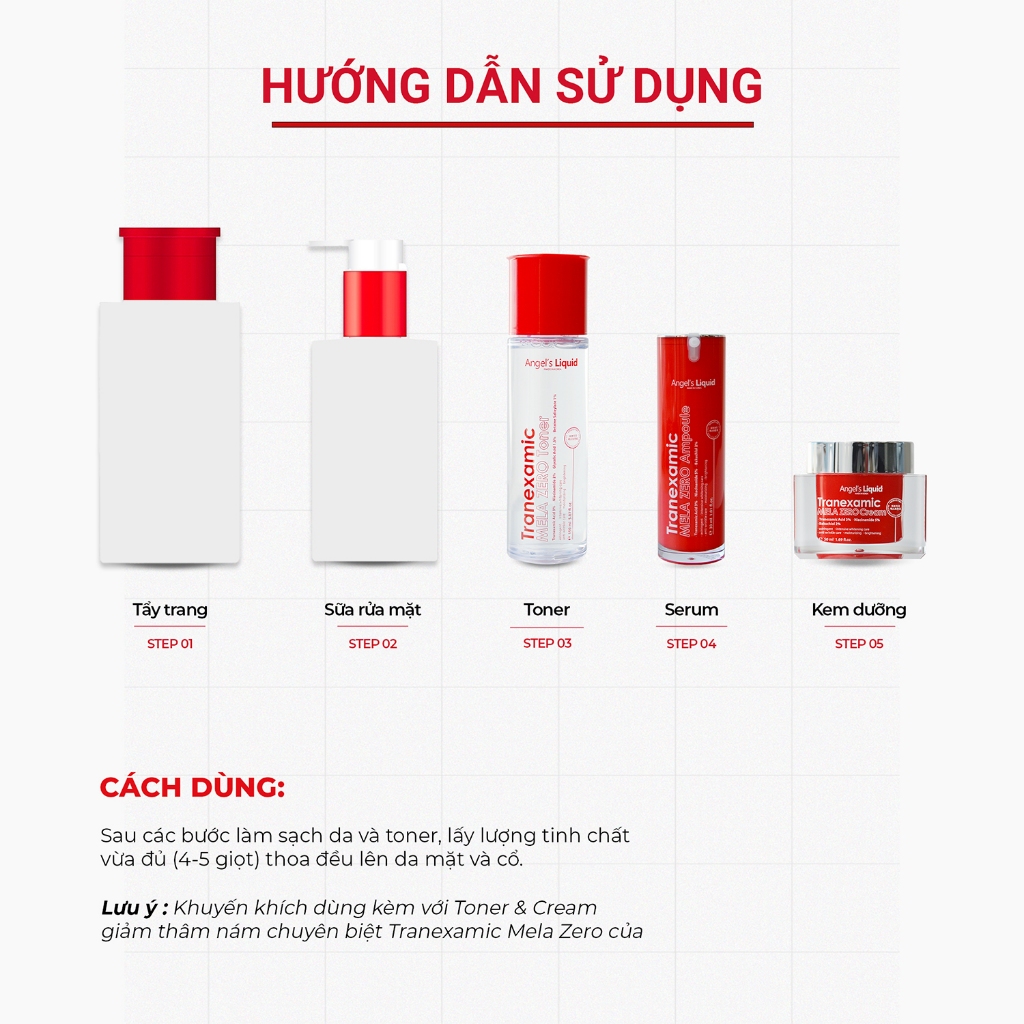 Siêu Tinh Chất Giảm Thâm Nám Chuyên Biệt Angel's Liquid Tranexamic Mela Zero Ampoule 30ML - Ảnh 6