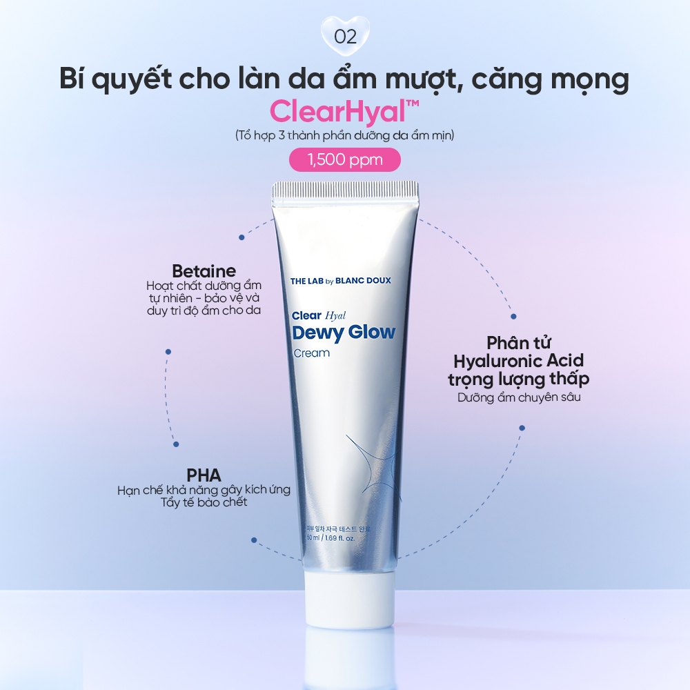 Kem Dưỡng Cấp Ẩm Sâu, Sáng Da The Lab Clear Hyal Dewy Glow Cream 50ML - Ảnh 3
