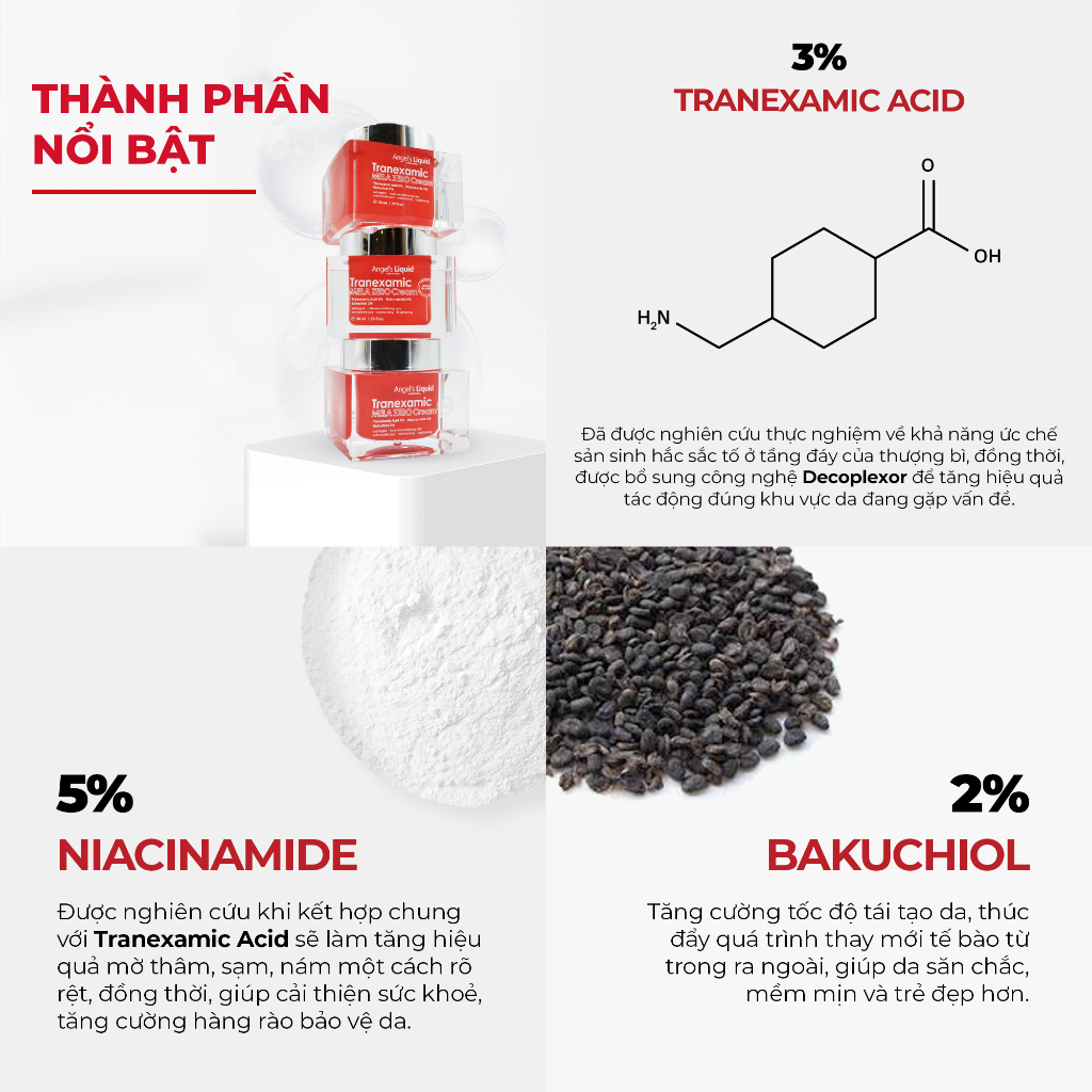Kem Dưỡng Trị Nám Angel's Liquid Tranexamic Mela Zero 50ML - Ảnh 3