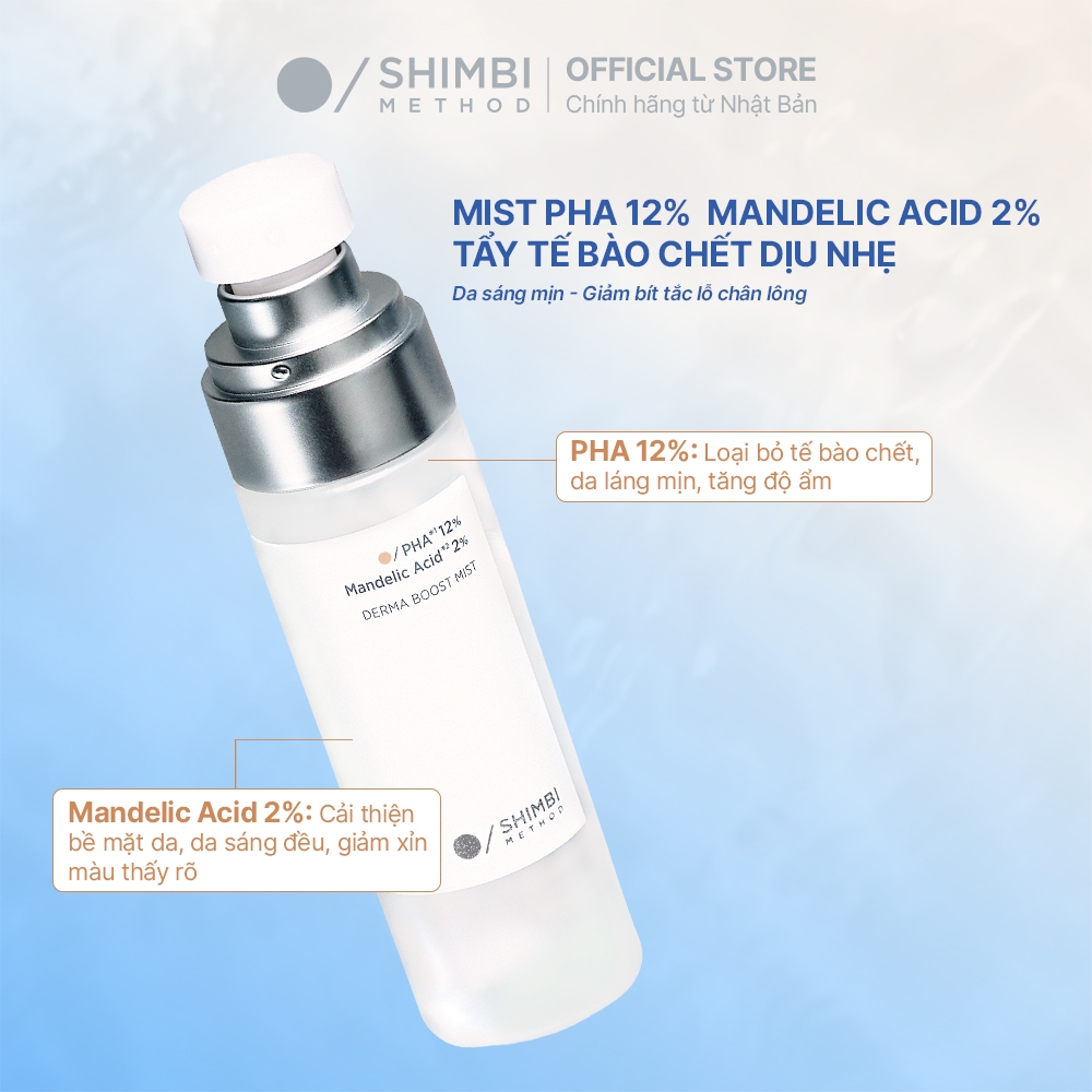 Tinh Chất Tẩy Tế Bào Chết Dạng Xịt Shimbi Method Derma Boost Mist Pha 12%, Mandelic Acid 2% 60ML - Ảnh 2
