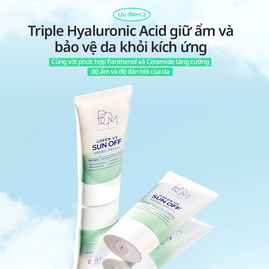 Kem Chống Nắng Nâng Tông Vật Lý Bom Green UV Sun Off SPF50+ Pa++++ 50ML - Ảnh 4