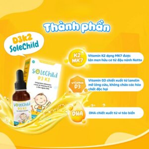 Alternative view of Hỗ Trợ Hấp Thụ Canxi Solechild D3K2 15ML