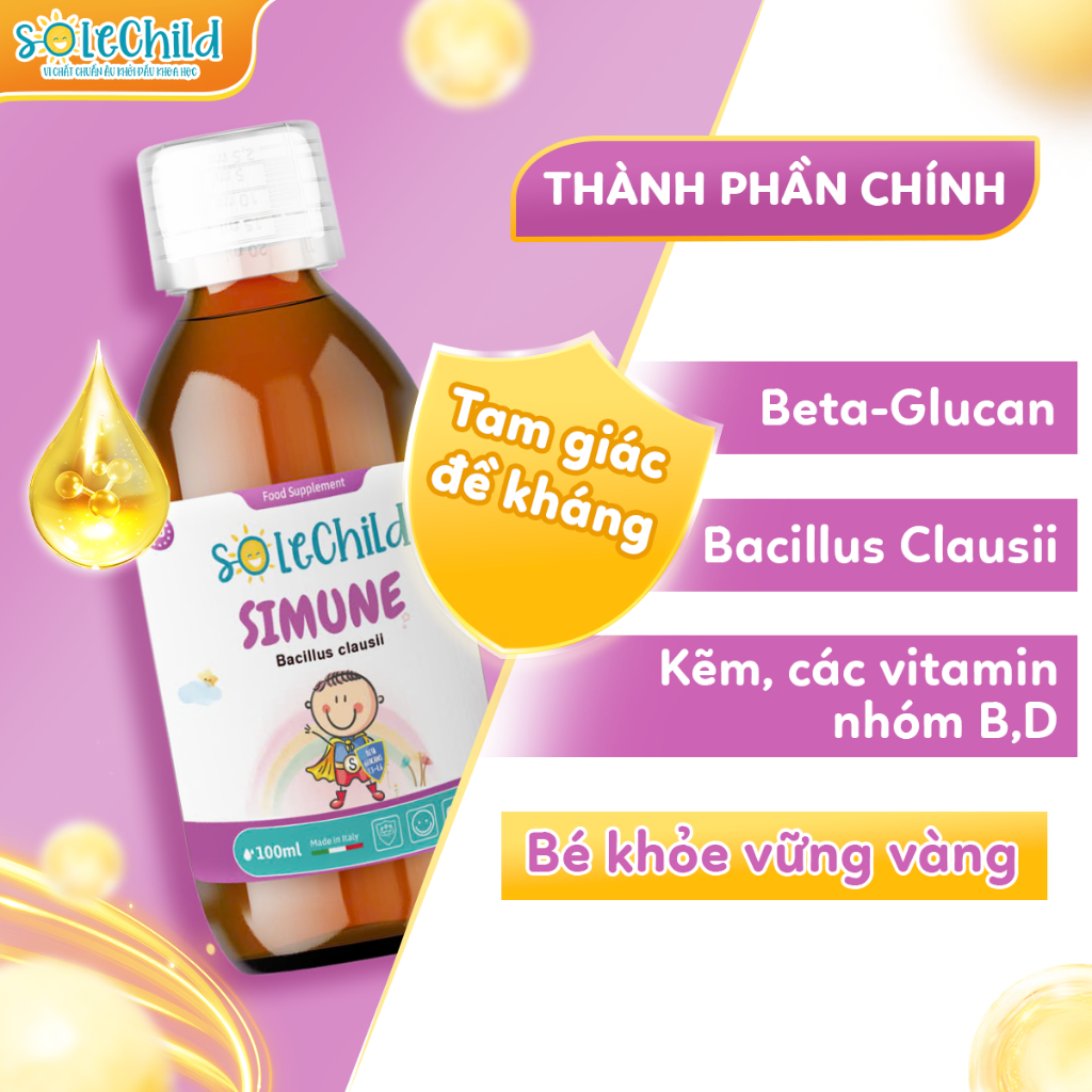 Tăng Đề Kháng Cho Bé SoleChild Simune 100ML - Ảnh 3