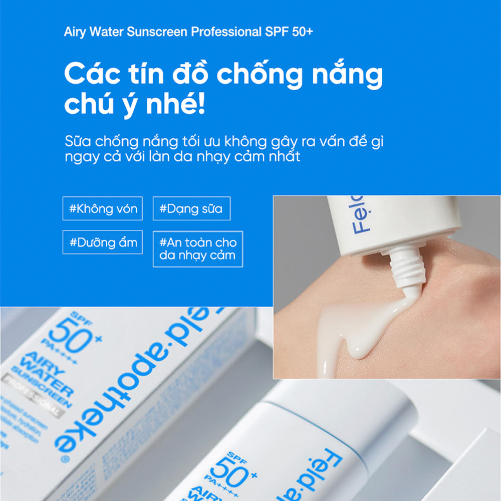 Kem Chống Nắng Cho Da Nhạy Cảm, Da Mụn Feld Apotheke Airy Water Professional 37ML - Ảnh 4