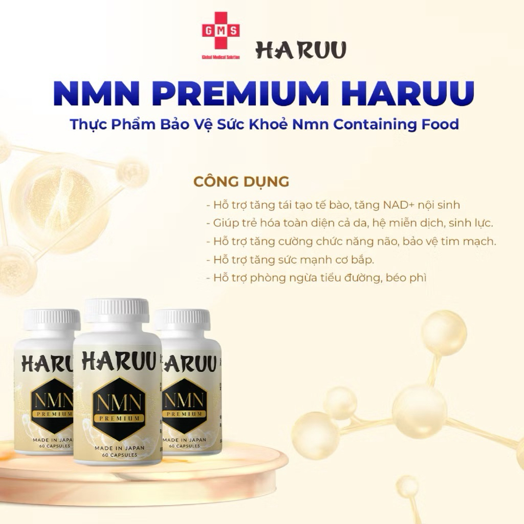 Viên Uống Bổ Sung NMN Chống Lão Hóa Haruu Premium 60 Viên - Ảnh 3