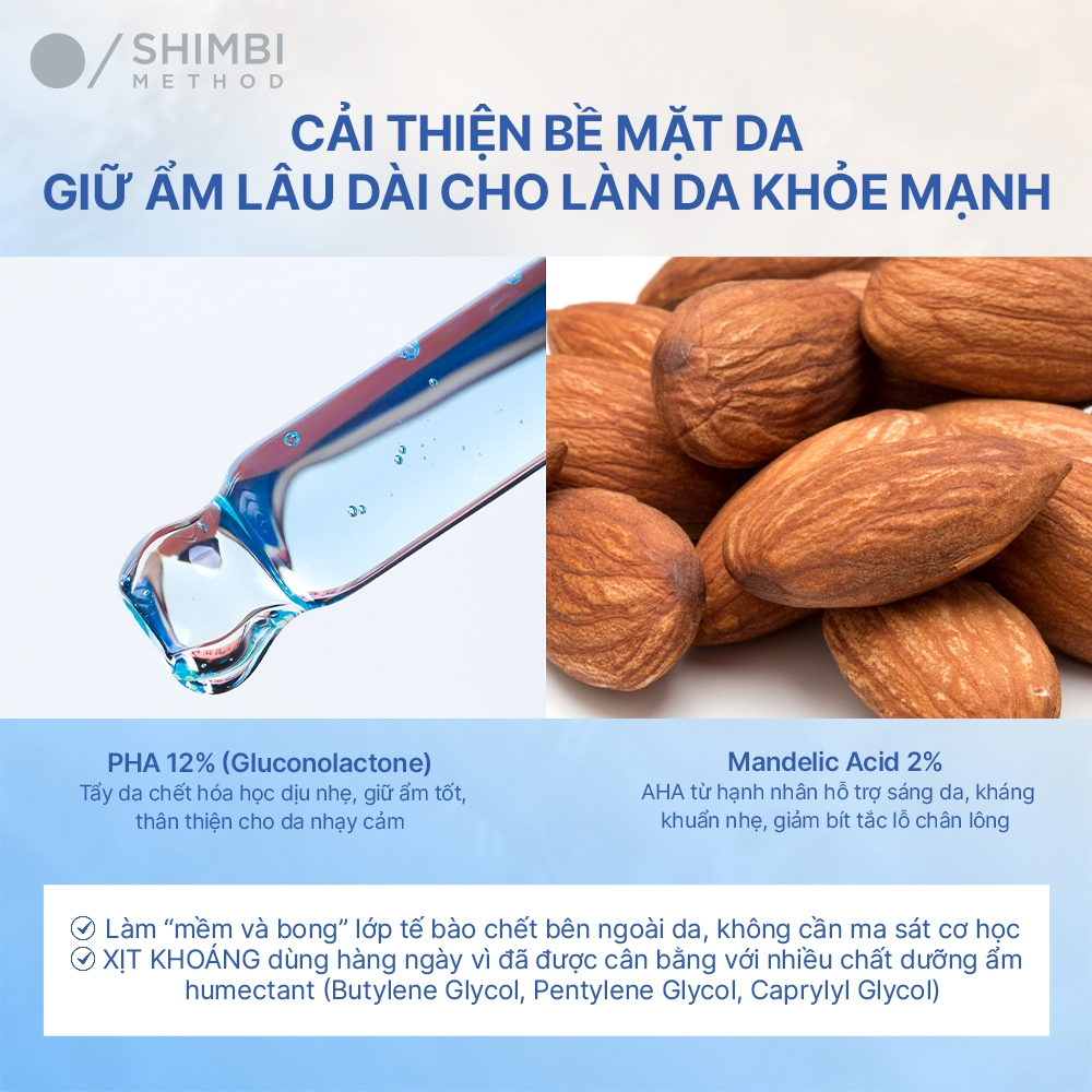 Tinh Chất Tẩy Tế Bào Chết Dạng Xịt Shimbi Method Derma Boost Mist Pha 12%, Mandelic Acid 2% 60ML - Ảnh 5