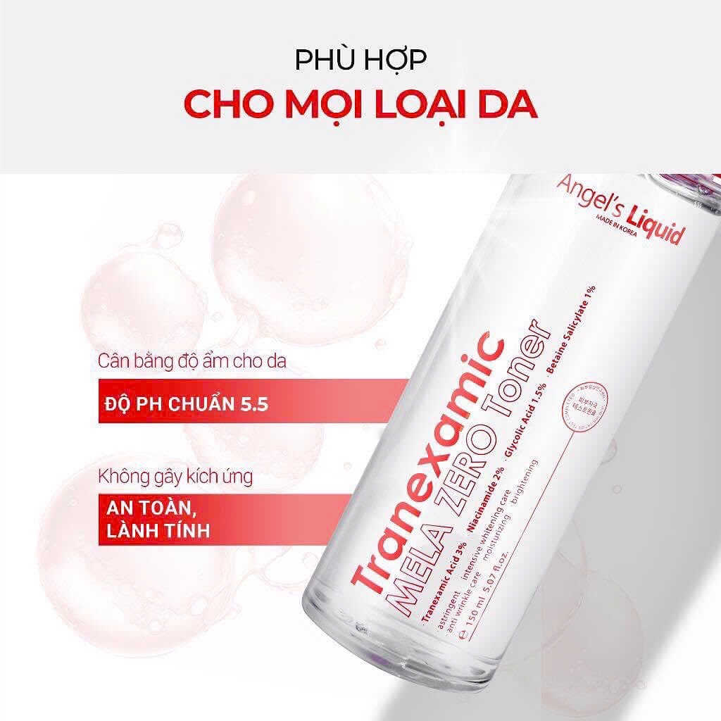 Nước Hoa Hồng Giảm Thâm Nám Chuyên Biệt Angel's Liquid Tranexamic Mela Zero Toner 150ML - Ảnh 4