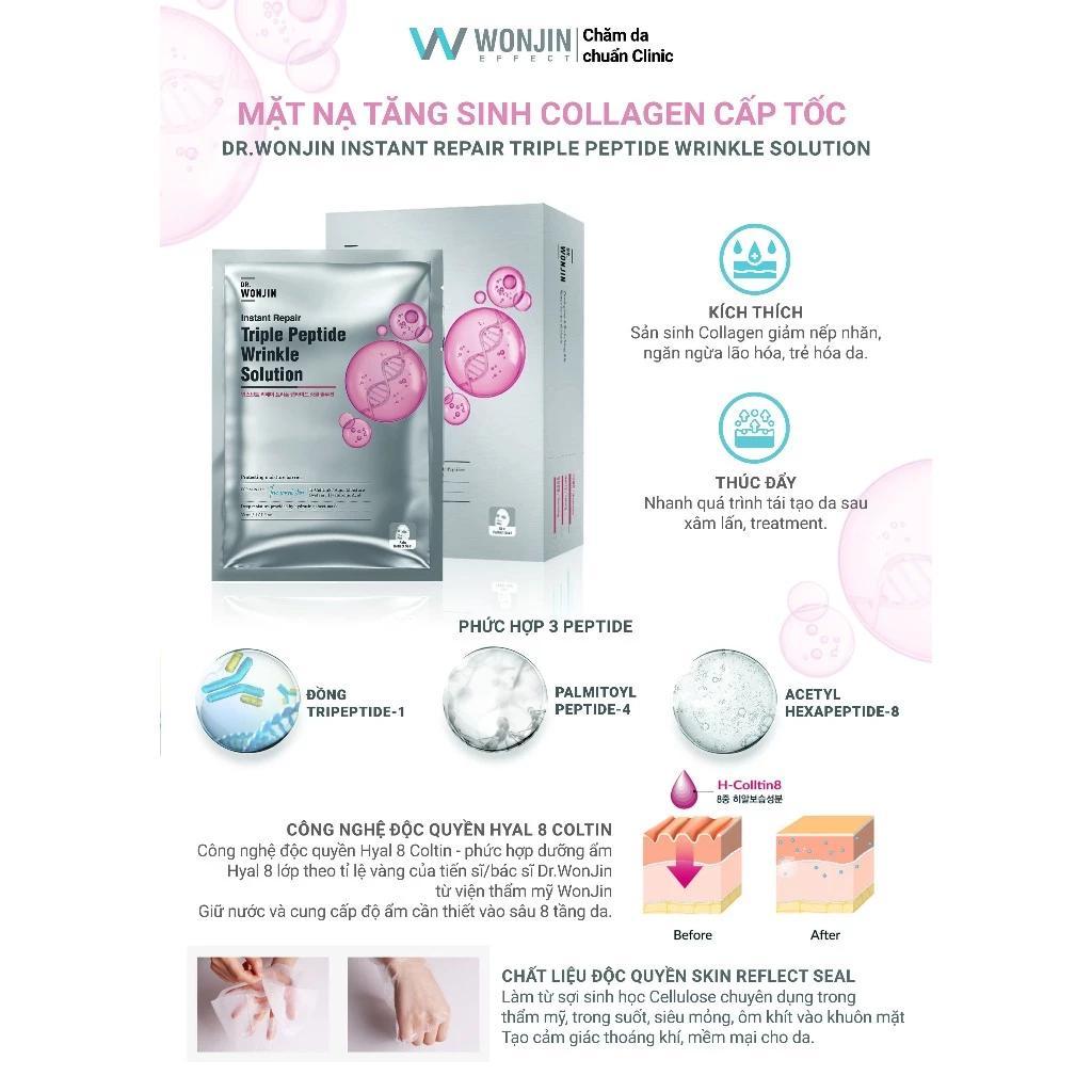 Hộp 10 Mặt nạ tăng sinh collagen cấp tốc Dr Wonjin Instant Repair Triple Peptide Wrinkle Solution 30ML - Ảnh 8