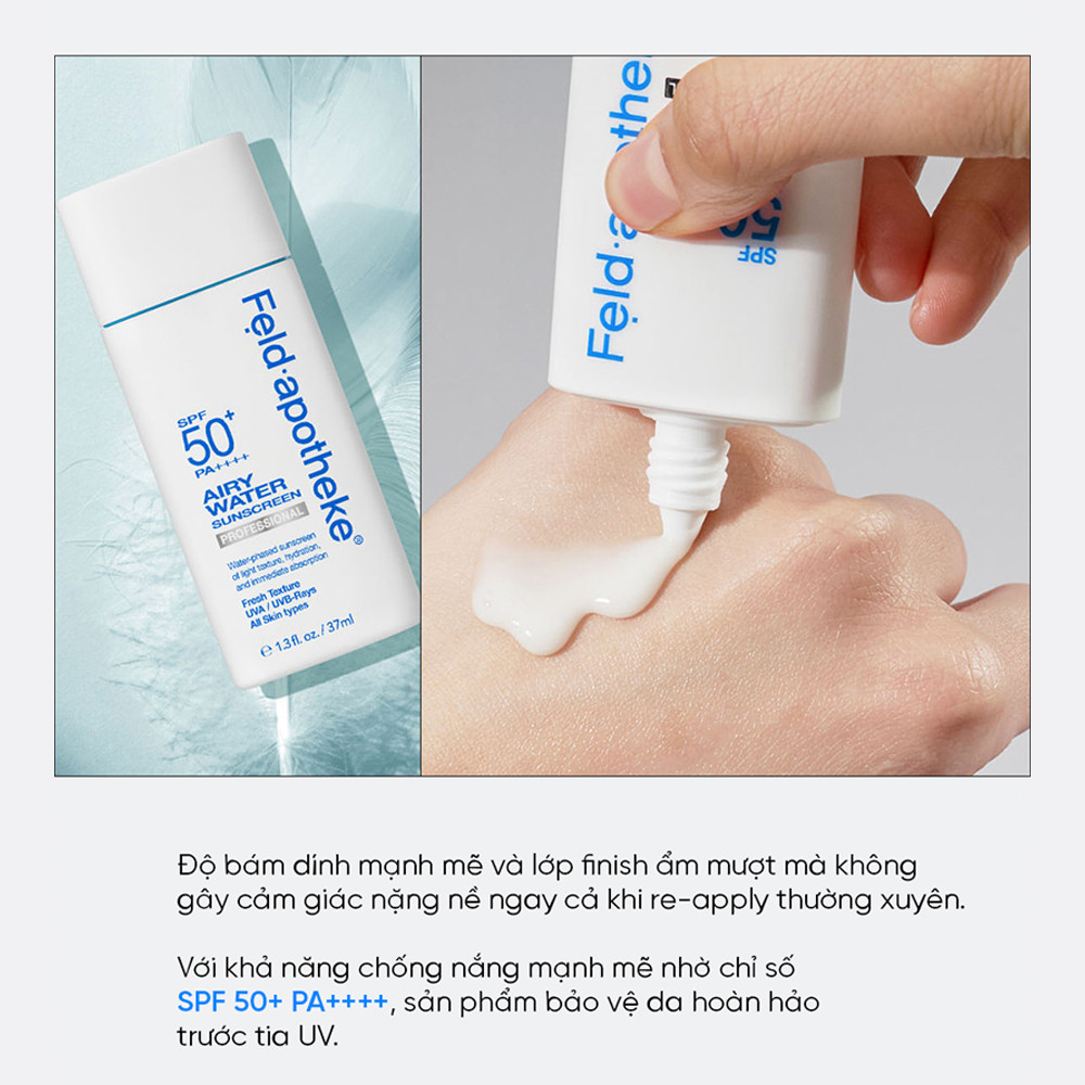 Kem Chống Nắng Cho Da Nhạy Cảm, Da Mụn Feld Apotheke Airy Water Professional 37ML - Ảnh 2