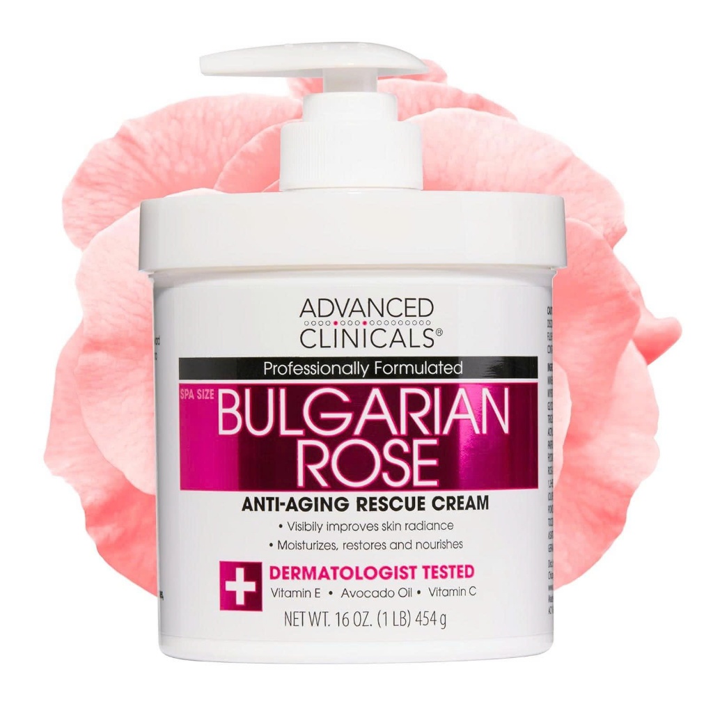 Kem Dưỡng Làm Dịu, Cấp Ẩm Cho Da Khô, Da Có Dấu Hiệu Lão Hóa Advanced Clinicals Bulgarian Rose 454ML