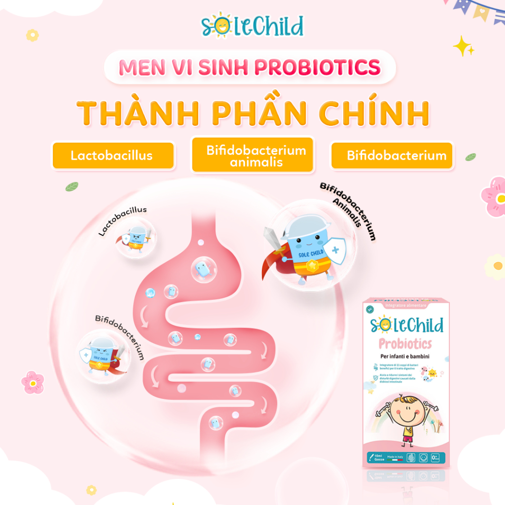 Men Vi Sinh 11 Chủng Cho Bé Solechild 10ML - Ảnh 2