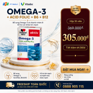 Voucher ưu đãi OMEGA-3 DOPPELHERZ + ACID FOLIC + B6 + B12