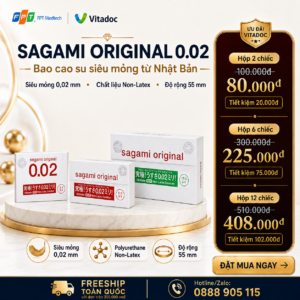 Voucher ưu đãi BAO CAO SU SAGAMI ORIGINAL 0.02