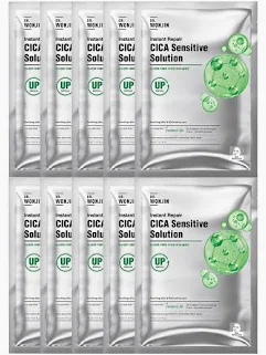 Hộp 10 Mặt Nạ Phục Hồi Da Xâm Lấn, Cấp Ẩm Sâu Dr Wonjin Instant Repair Cica Sensitive Solution 30ML